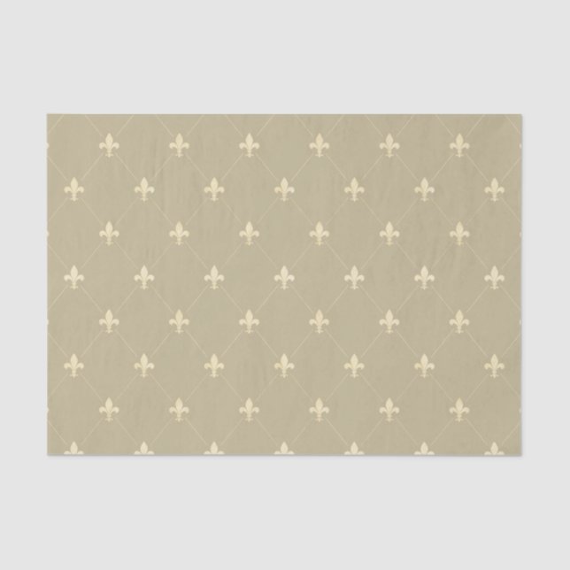 Gold Fleur-de-Lis on Light Brown Tissue Paper (Front)
