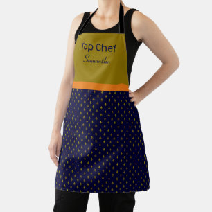 Gold Fleur-de-lis Personalised Apron