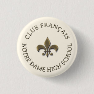 Gold Fleur de Lis Personalised French Club Pin