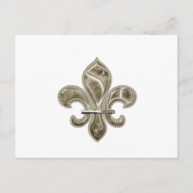 Gold Fleur de Lis Postcard (Front)