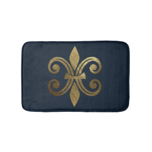 Gold Fleur de Lis Royal Bath Mat
