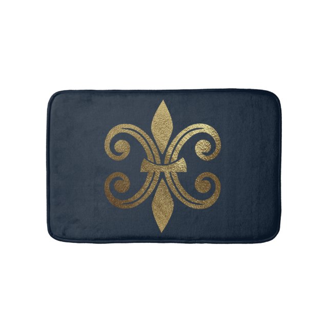 Gold Fleur de Lis Royal  Bath Mat (Front)