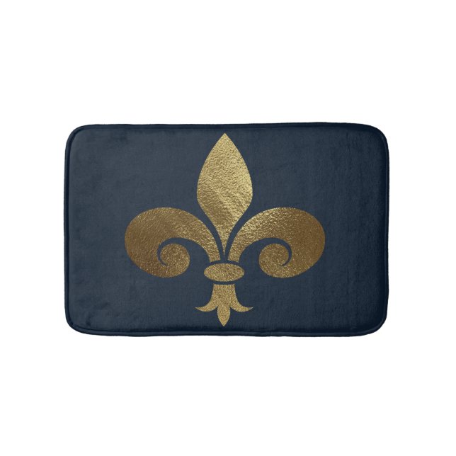 Gold Fleur de Lis Royal  Bath Mat (Front)