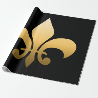Gold Fleur de Lis Wrapping Paper