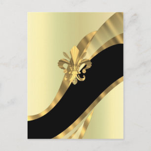 Gold fleur de lys personalised postcard