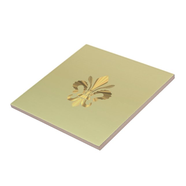 Gold fleur de lys tile (Side)