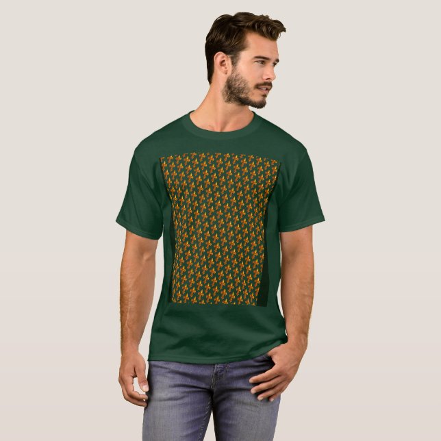 Gold Fleurs de Lis Pattern T-Shirt (Front Full)