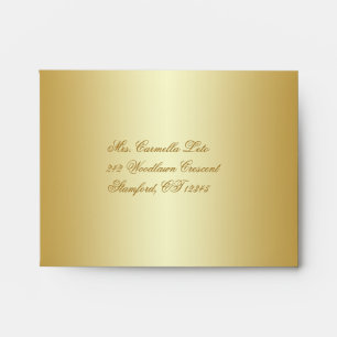 Gold Floral A2 Envelope for RSVP Card