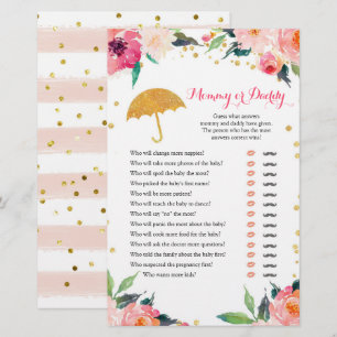 Gold Floral April Showers Mummy or Daddy