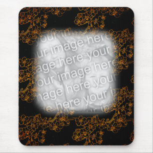 Gold Floral Art Your Photo Frame Mouse Pad