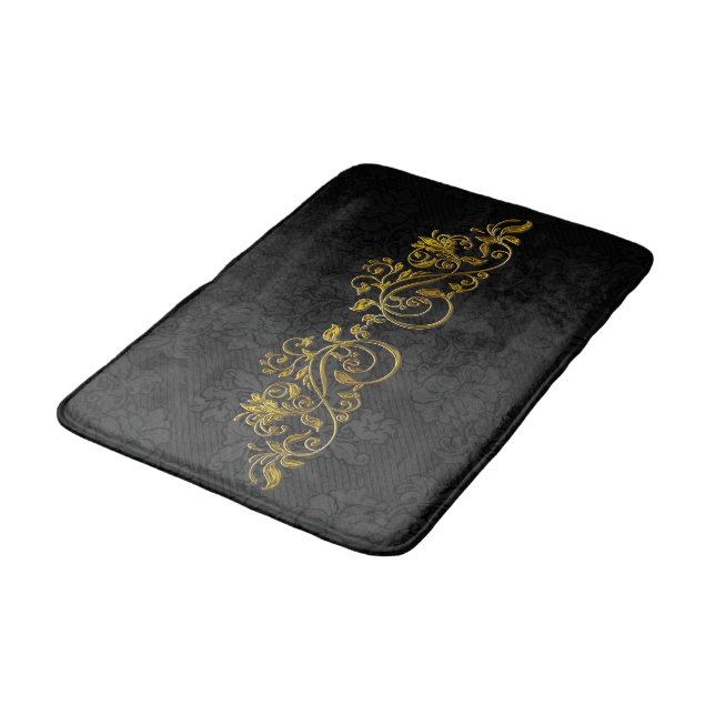 Gold floral bath mat (Angled)