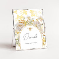 Gold floral bee Drinks help yourself