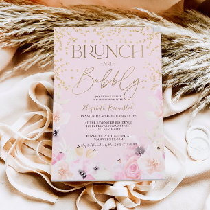 Gold floral brunch bubbly bridal shower budget