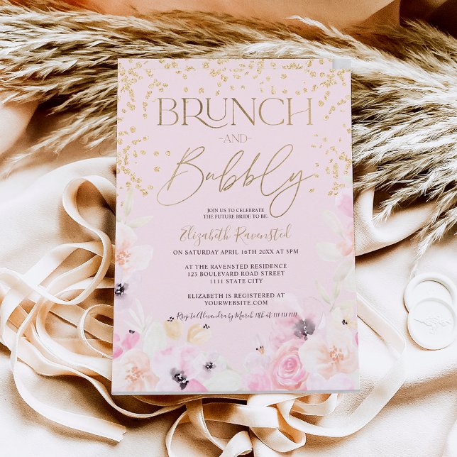 Gold floral brunch bubbly bridal shower budget (Creator Uploaded)
