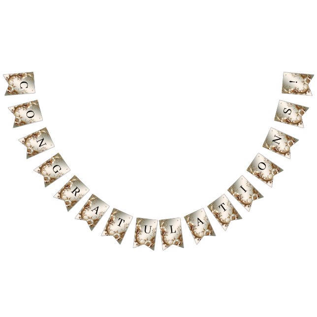 Gold Floral Bunting Flag (All)