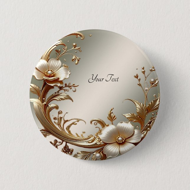 Gold Floral Button (Front)