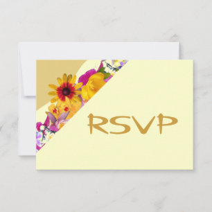 Gold floral canopy RSVP Card