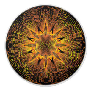 Gold Floral Ceramic Knobs