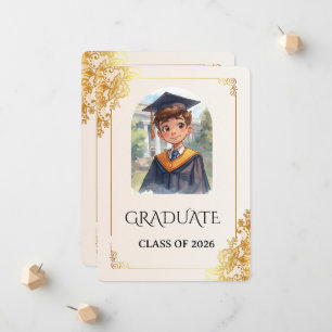 Gold Floral Class of 2026 Artistic Announcement