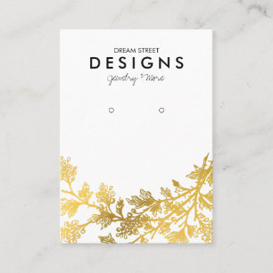 Gold Floral Earring Display Card