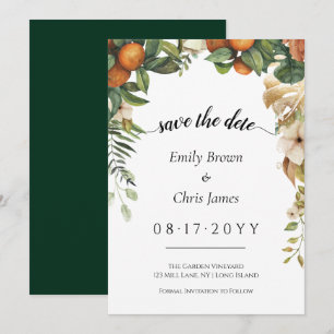 Gold Floral   Elegant Eucalyptus Greenery Save The Date