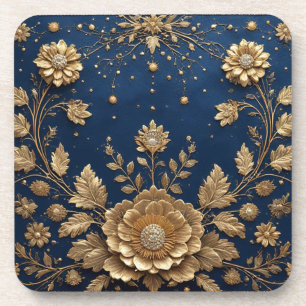 Gold Floral Embellishment Coaster