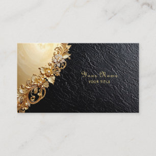 Gold Floral Embellishments Business Card