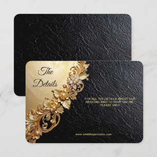 Gold floral embellishments Detail Enclosure Card