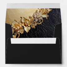 Gold Floral Embellishments Envelope