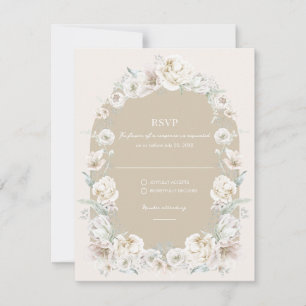 Gold Floral Garden Wedding RSVP Card