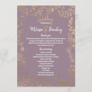 Gold Floral Glitter Ombre Mauve Lilac Programs