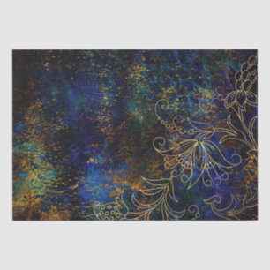 Gold Floral Grunge Damask Tissue Paper