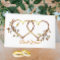 Gold Floral Hearts Wedding Greeting Card