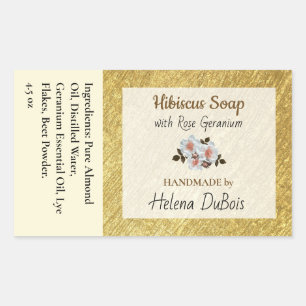 Gold Floral Ingredient Product Sticker   Label