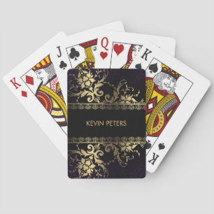 Gold Floral Lace Playing Cards