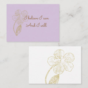 Gold Floral Lavender I Believe I Can Affirmation Card