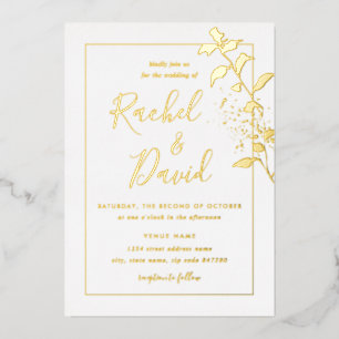 Gold Floral Leaf Wedding