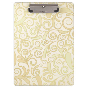 Gold floral leaves pattern clipboard