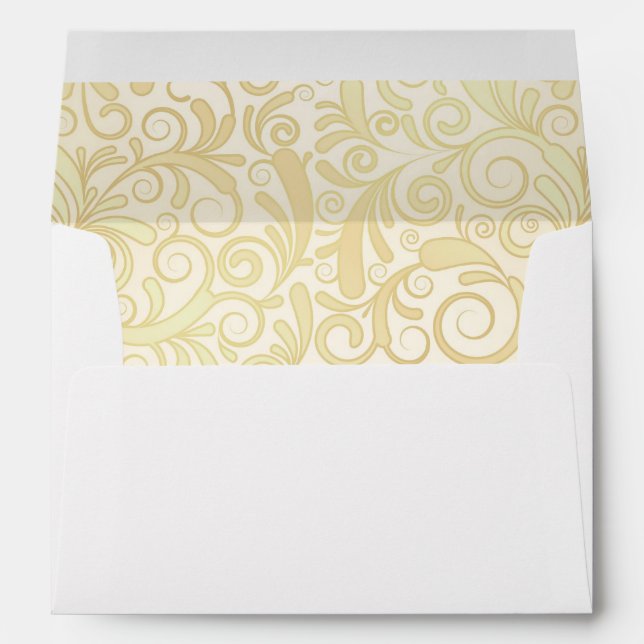 Gold floral leaves pattern envelopes (Back (Bottom))