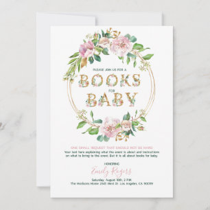 Gold floral lettering Books for Baby 2 Save The Date