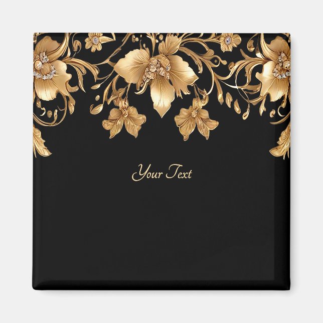 Gold Floral Magnet (Front)