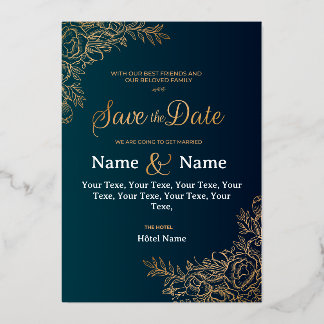 Gold Floral – Modern Wedding Invitation