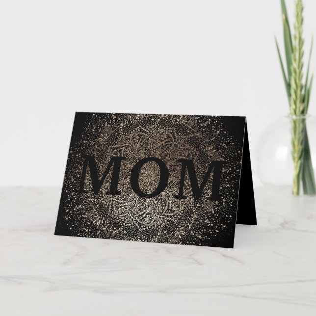 Gold Floral MOM Formal Elegant Mothers Day Card (Front)