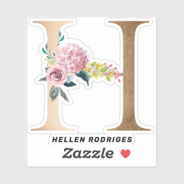 Gold floral monograms lettering (Sheet)
