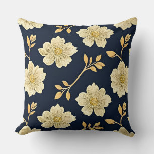 Gold Floral Motifs Cushion