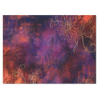 Gold Floral Outlines on Purple Orange Decoupage