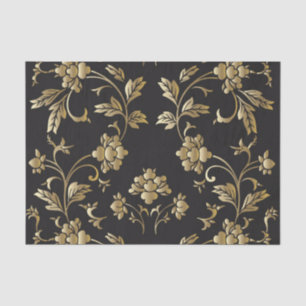 Gold floral pattern,art nouveau,vintage,chic,paris tissue paper