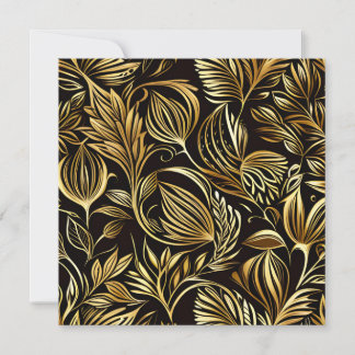 Gold Floral Pattern On Black