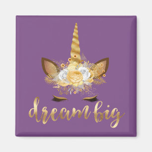 Gold Floral Unicorn Dream Magnet