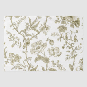 Gold Floral Vines Vintage Botanical Decoupage Tissue Paper